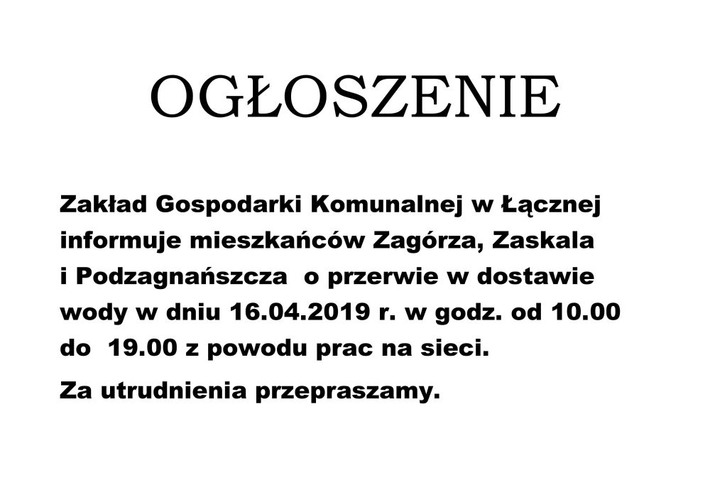 ZGK brak wody
